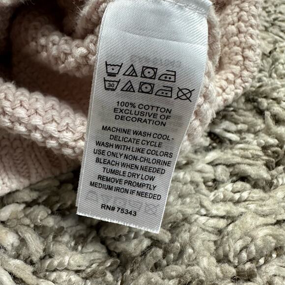 Cynthia Rowley Pink Seed Stitch Cardigan Sweater 3D Floral Baby Girl 6-9 Months - Picture 6 of 6